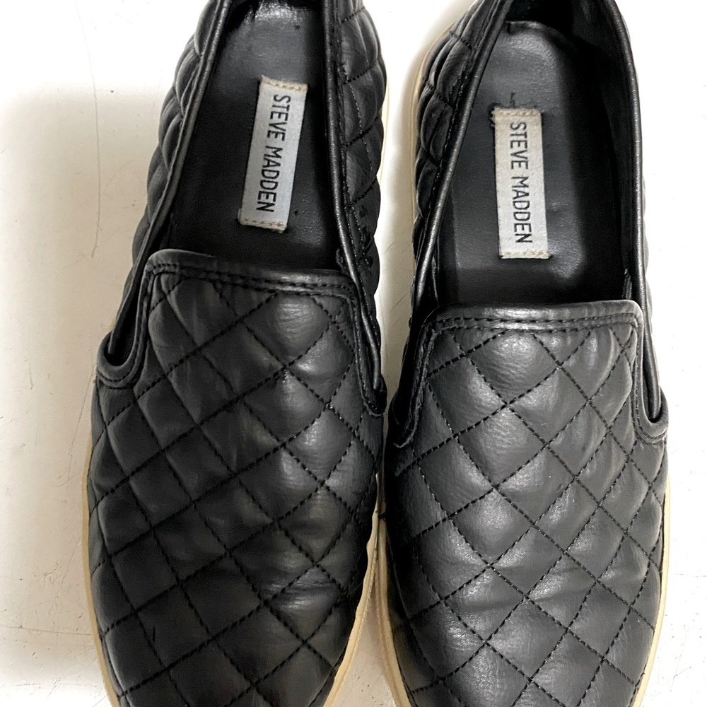 Steve Madden Ecentrcq black vegan leather upper material size 8.5